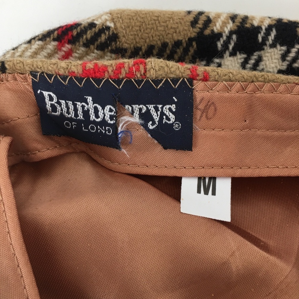 Vintage Burberry London Messenger Boy Nova Check Flat Hat Cabbie Hat Wool - Picture 7 of 10